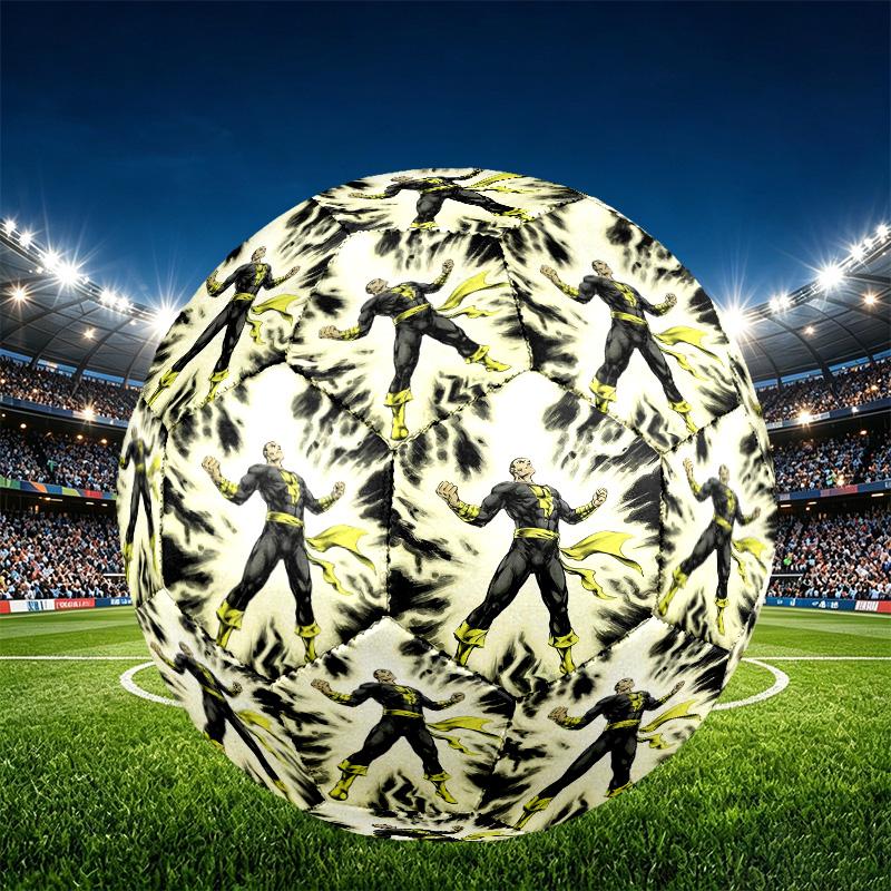 Black Adam Print Size 5 Soccer Ball, PU Wear Resistant Football for Match Training and Daily Practice, Birthday Gift for Soccer Fans