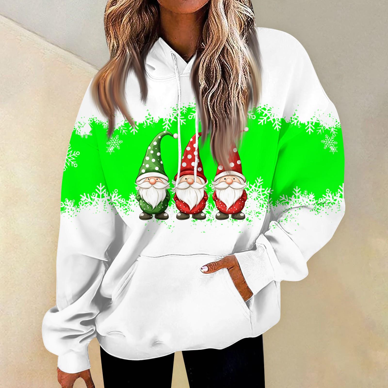 

Женские повседневные модные пуловеры с длинными рукавами и принтом, толстовки с капюшоном S зелёный