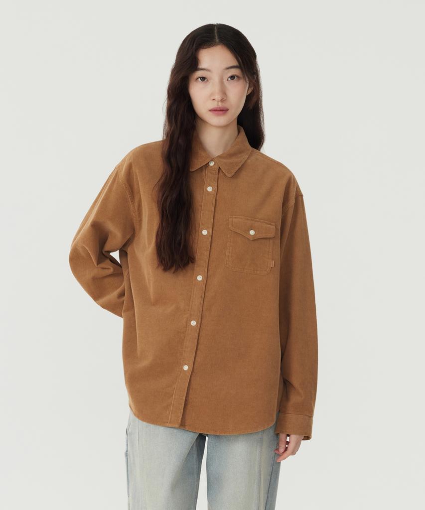COVERNAT WOMAN Corduroy Shirt Camel