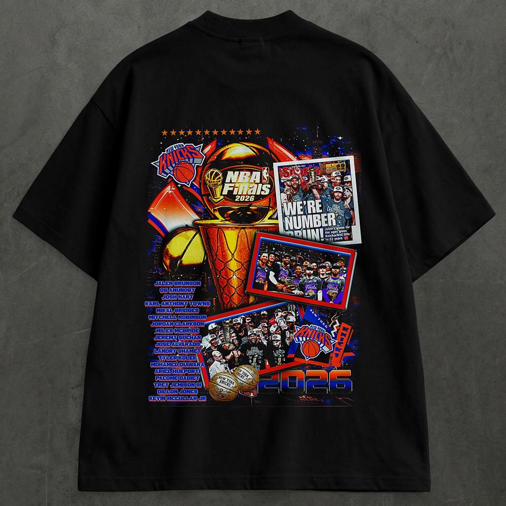 2026 NBA Champions Tee New York T-shirt Men's Women's Oversized Y2k Cotton Short Sleeved Streetwear Harajuku Comoftable Female Male Clothing