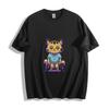 Cartoon Cat with Melting Effect Graphic T-Shirt