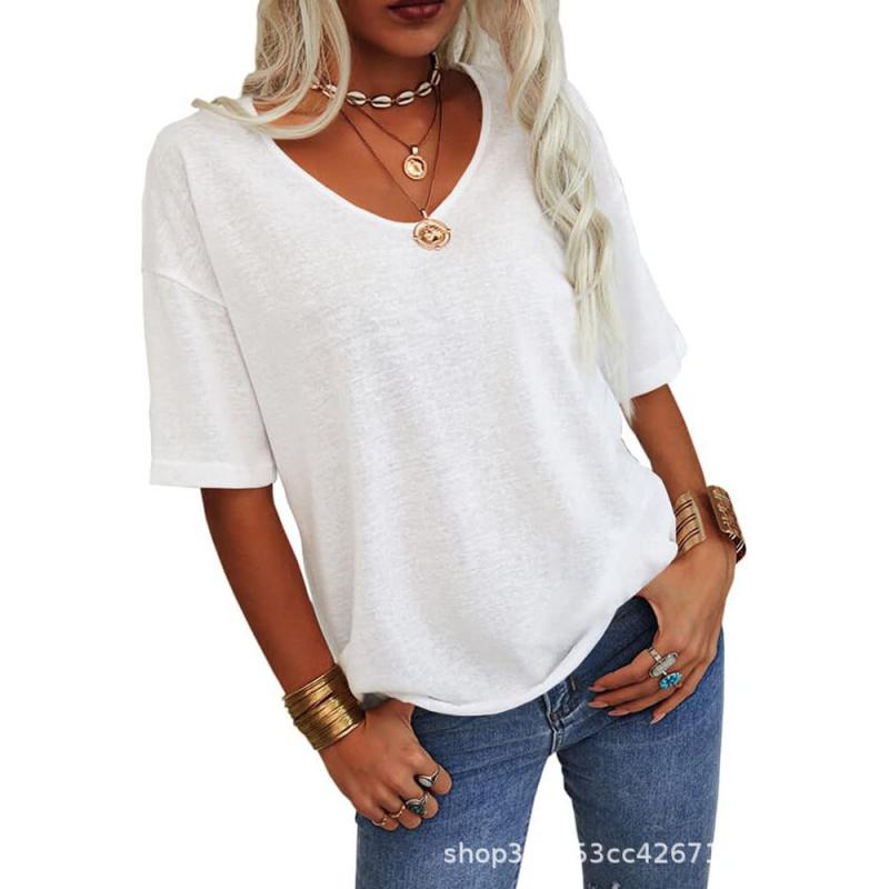 2026 Summer New Women's Short-Sleeve V-Neck T-Shirt Top