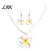 Sensitive Skin Friendly Earrings 2Pcs/Set Lightweight Floral Jewelry Set, Polymer Clay Realistic Flower Easy Wear Charm Necklace, Hawaiian Style Drop