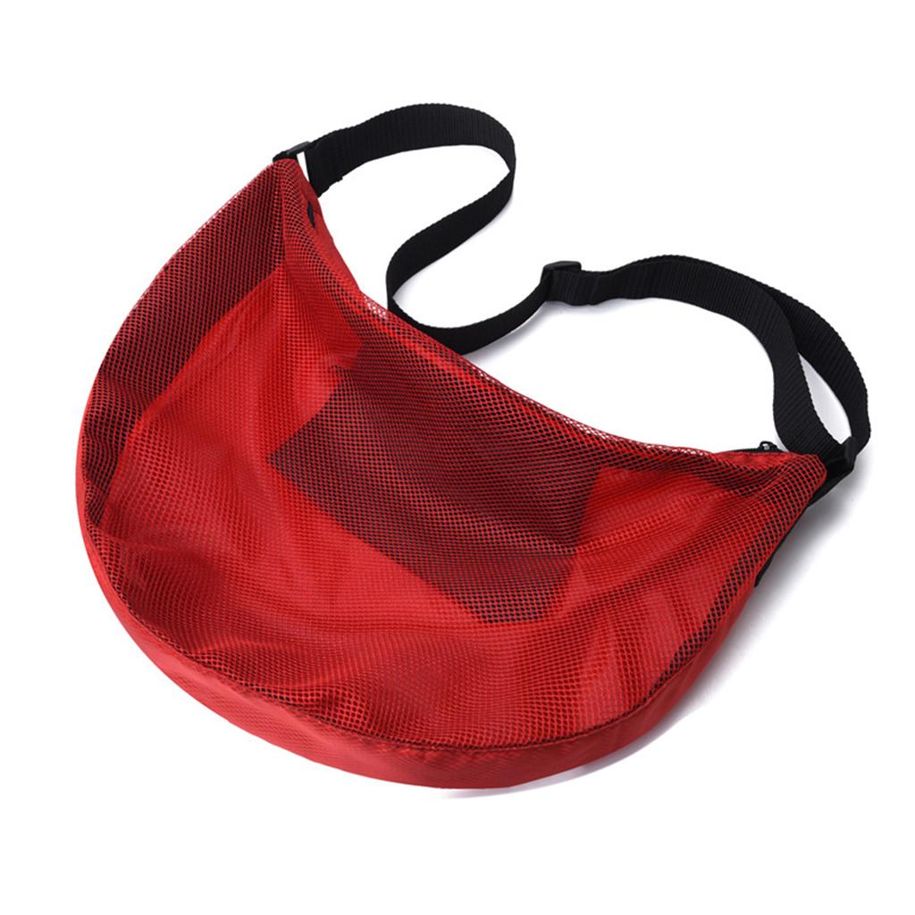 Mesh Bag Adjustable Basketball Bag Sports Equipment Bag with Zipper Pocket for Basketball Football Volleyball Soccer