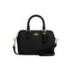 Rowan Gold Logo Brand Print Pebble Leather Bowling Bag Shoulder Crossbody Handbag Small Women Handbag Black CCF28-IMBLK