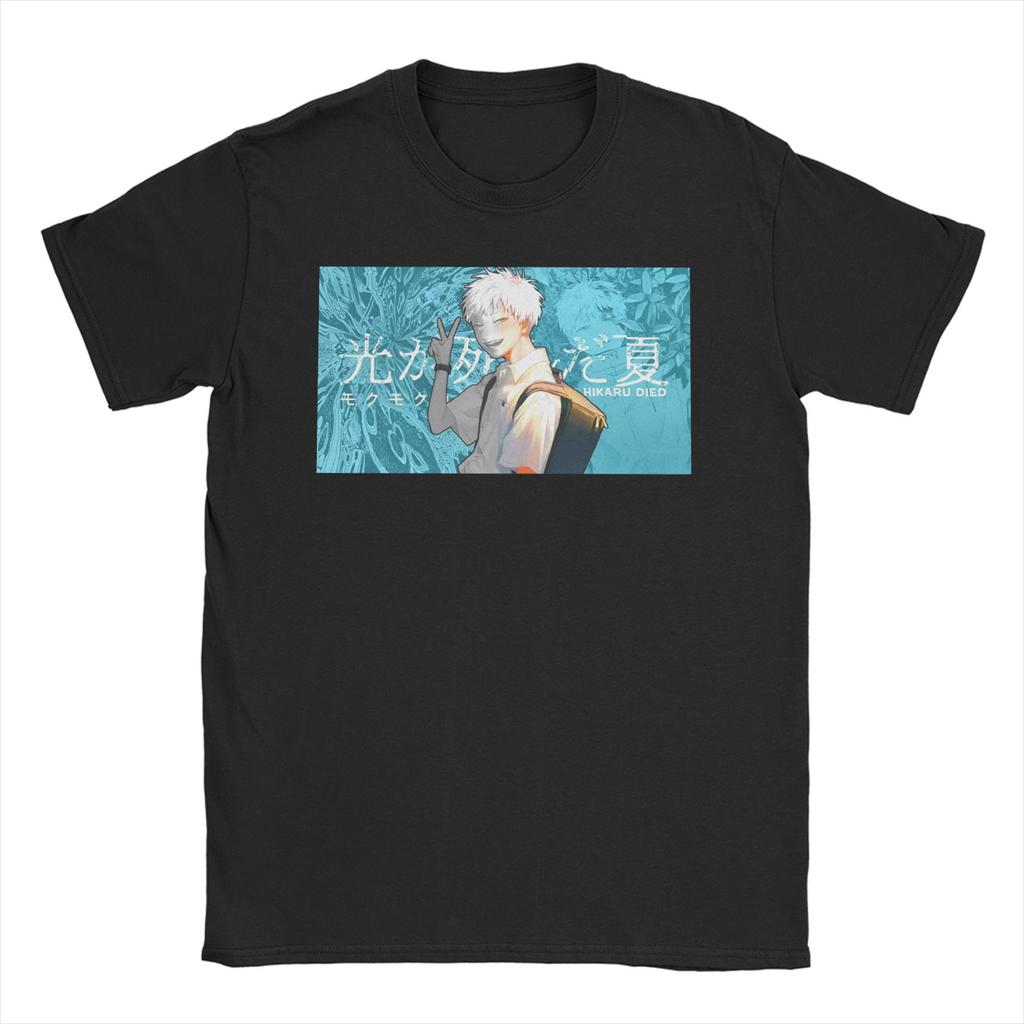 Men Women's T-Shirts The Summer Hikaru Died Pure Cotton Tee Shirt Short Sleeve Tsujinaka Yoshiki Manga T Shirts Clothes Printed