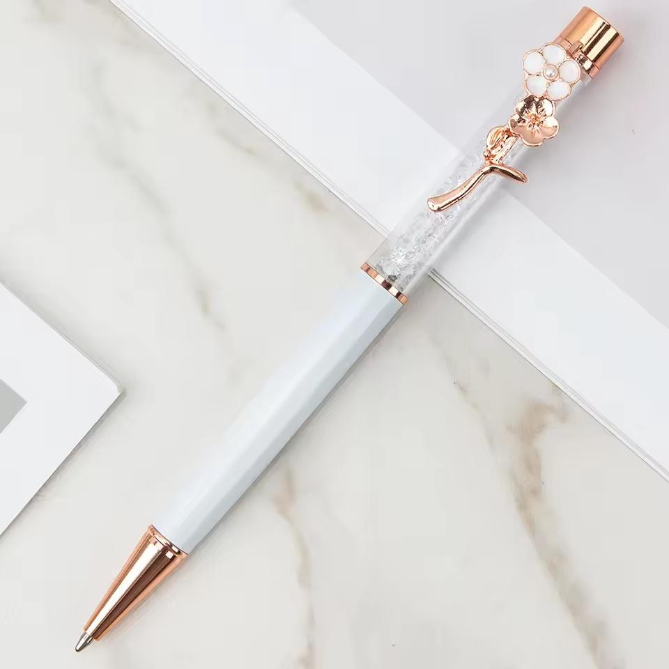 1 Stück Treibsand Öl Kugelschreiber Blume Metall Büro Schule Schreibwaren