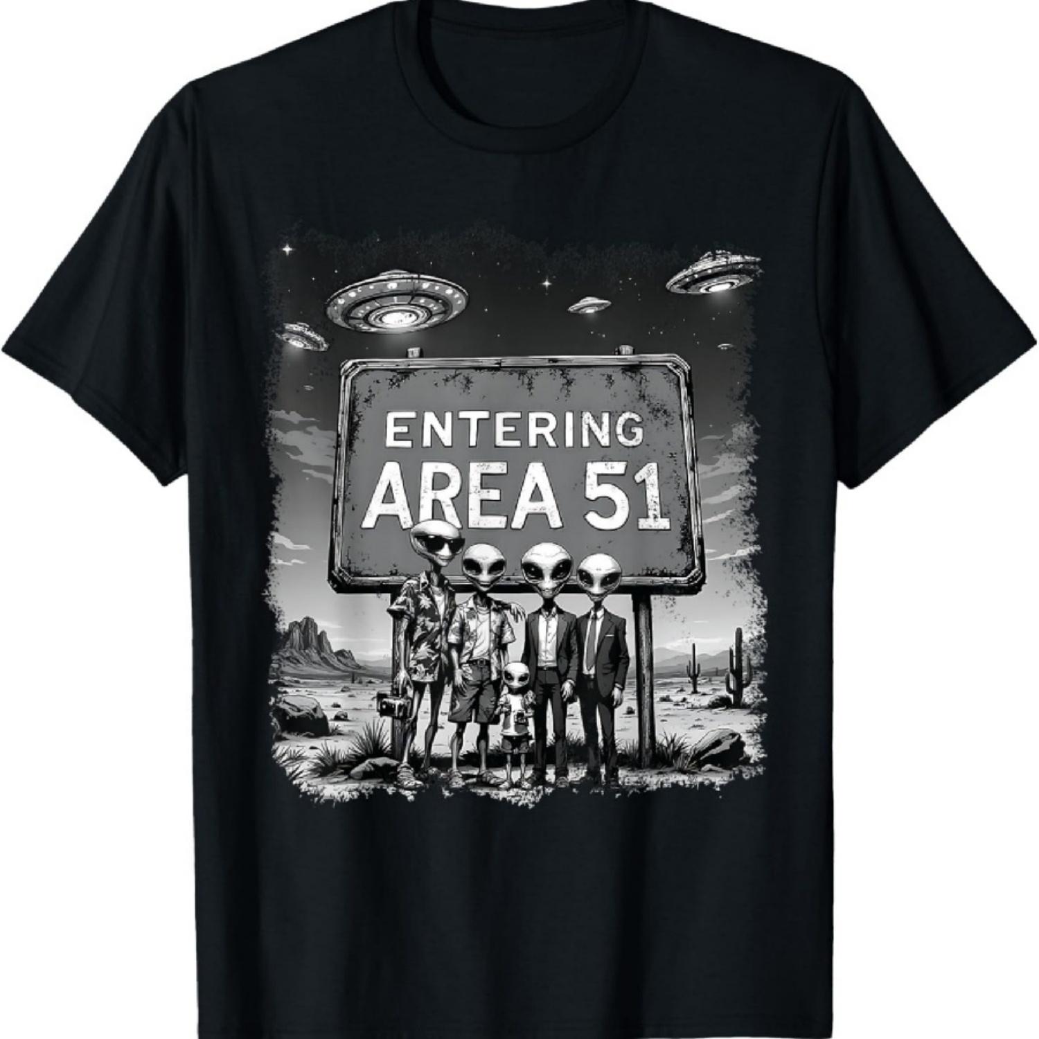 

Aliens Group Photo Entering Area 51 Funny UFO UAP Conspiracy T-Shirt XXXXXL чорний