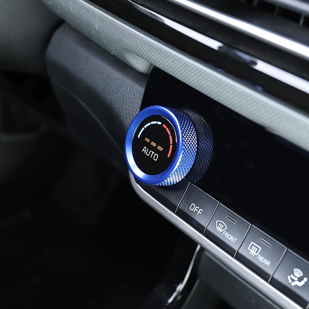 Automotive Interior Trim Air Condition Knob Button Cover Ring Covers Aluminum Alloy Material For KIA SELTOS 2021-2023 LHD RHD