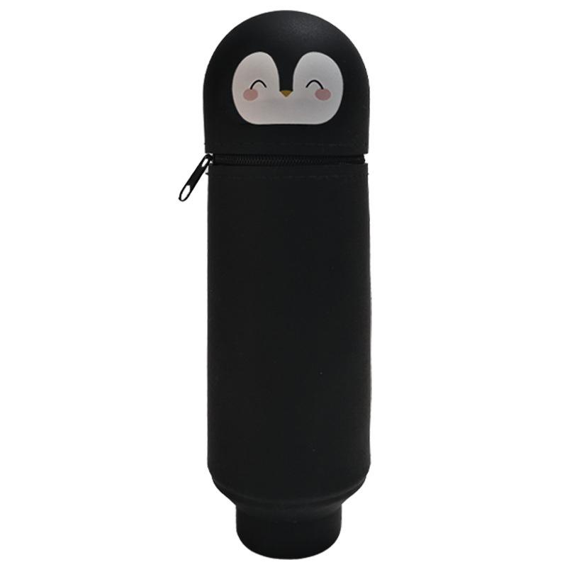 Kreatives hochwertiges Cartoon Panda Federmäppchen Silikon Tierform Stifttasche Faltbar mit Reißverschluss Schreibwaren Aufbewahrungstasche