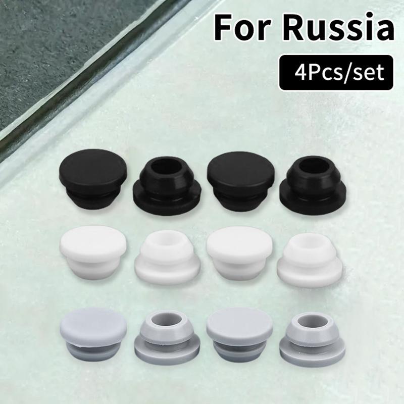 4Pcs Silicone Plug,Rubber Stopper Protective Softness Black 8Mm Buckle Hole Sealing Non-Slip Foot Mat