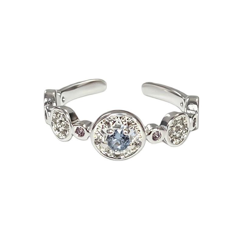 Camellia White Moonlight Diamond Flower Ring - Trendy Cool Style for Women, Perfect as an Index Finger Accessory.