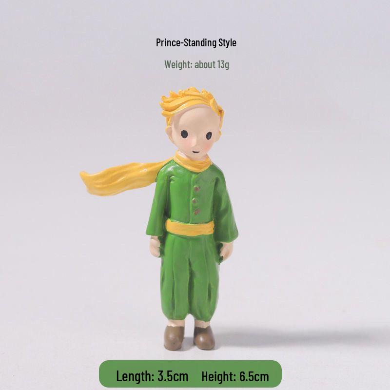 Prince Cute Handmade Fox Mengli Doll Resin Ornament - Birthday Cake or Desktop Decoration