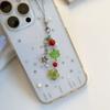Fashionable Four Leaf Grass Keychain Button Inspired Beaded Charm Hanging Pendant Korean Style Decoration