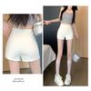 Women's Summer White High Waist A-Line Shorts: Slim, Tight-Fit, Anti-Exposure, Perfect for Small Sizes