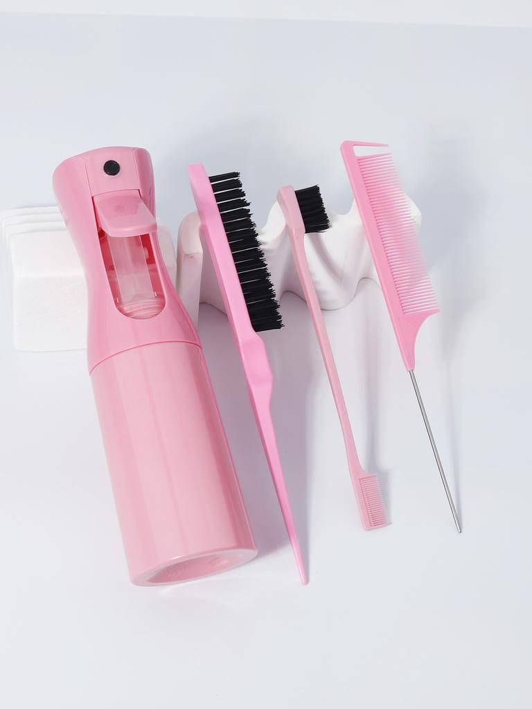 4-piece tip tail comb double-sided hair control brush and pressure spray bottle hairdressing tool set Special for real hair wigs