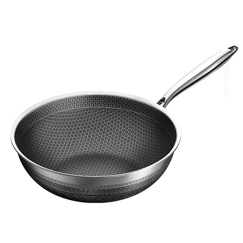 32cm Stainless Steel Honeycomb Non-stick Wok
