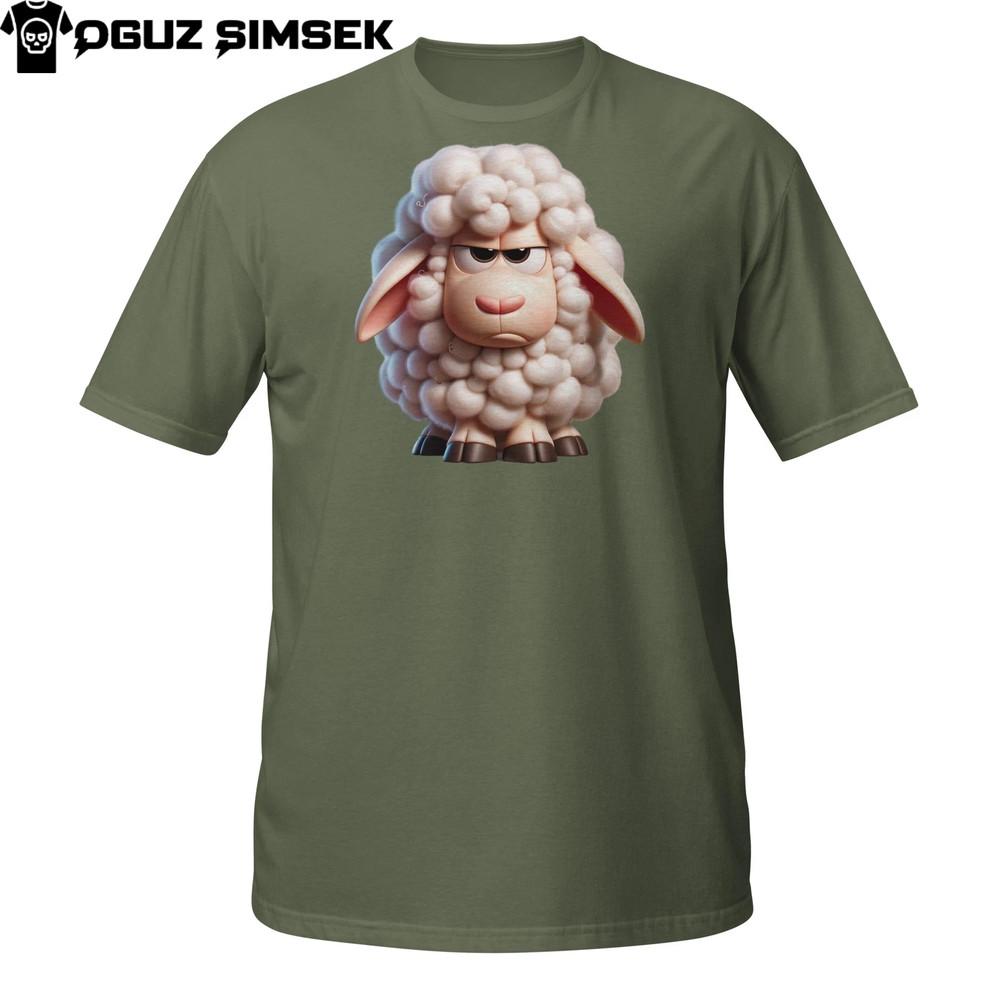 

Grumpy Sheep T-Shirt – Funny Angry Cartoon Farm Animal Tee 2XL