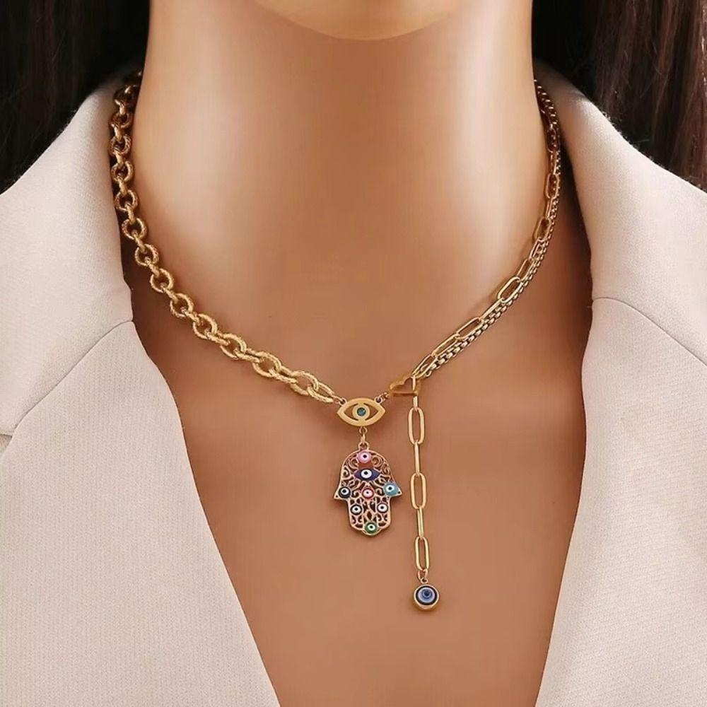 Tassels Eyes of Demon Necklace Delicate Women Pendant Necklace Devil's Eye Necklace  Girls