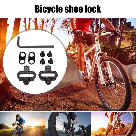 1 Set Bicycle Cycling Shoes Pedal Cleat with Hex Wrench MTB Mountain Road Bike Self-locking Pedal Cleats Replacement Bike Accessories