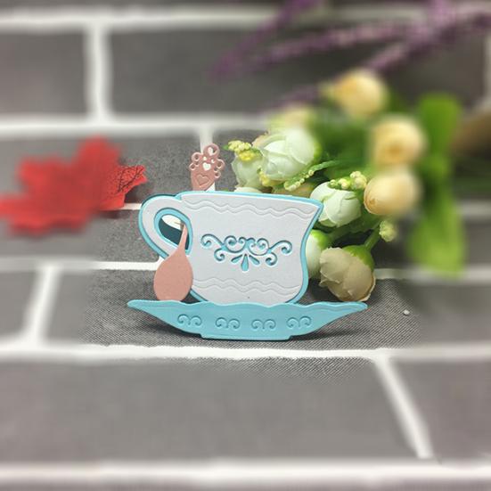 Vintage Tea Cup Spoon Metal Cutting Dies DIY Scrapbook Paper Cards Album Stencil