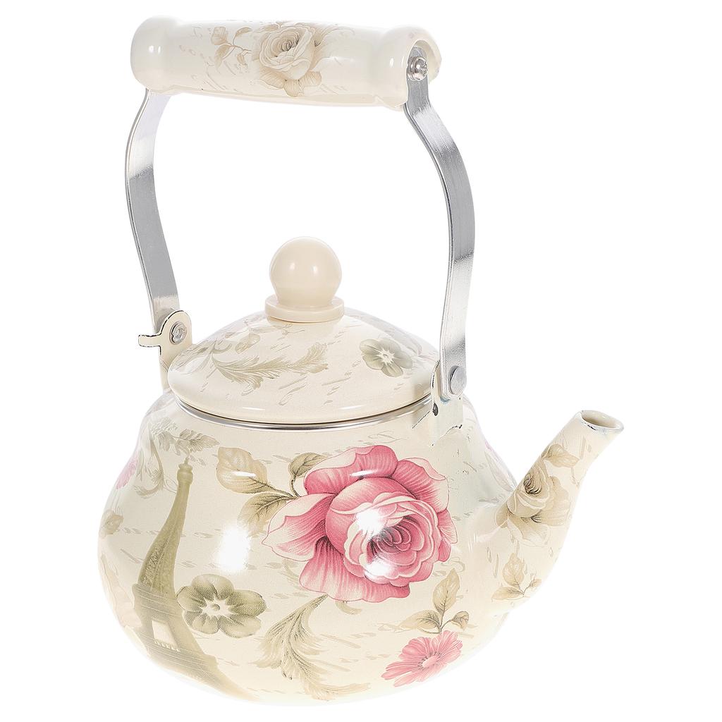 Coffee Espresso Maker Kettle Vintage Decor Heat-resistant Tea Glass Enamel Retro