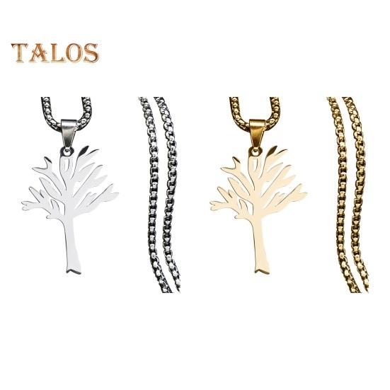 Unisex halskjede anheng Tree of Life Pure Color Titanium Stål Polert Individuelle Kvinner Menn Hals Smykker Club Party Halskjede