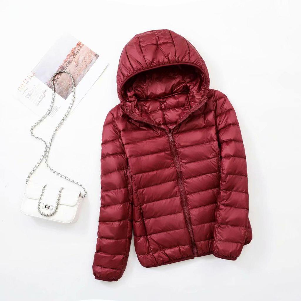 2025 Winter Korean Style Ultra-Light Women's Hooded Down Jacket - Short Slim Plus Size Coat