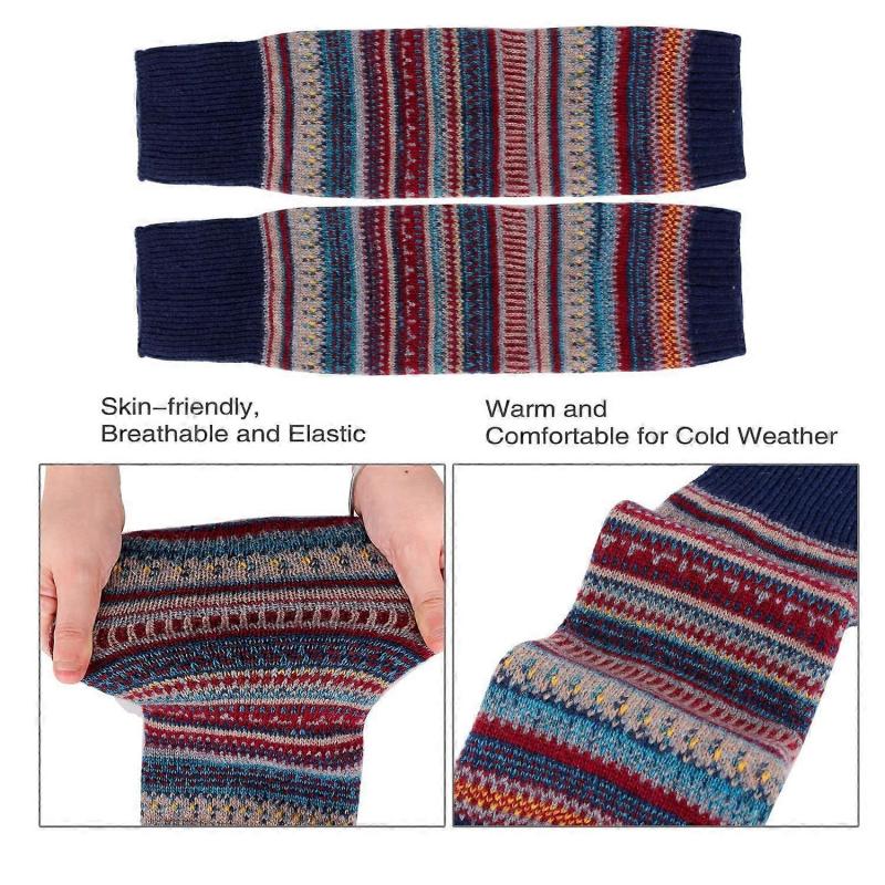 Winter Women's Long Leg Warmers, Boho Boot Warmers, Cozy Knitted Accessories for Cold Seasons.