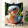 Cute Sparkling Snake Blanket Bedroom Blanket for Livingroom Couch Lunch Break Soft Throw for Friend's Festival Gift