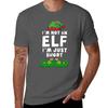 Im Not An Elf Im Just Short Family Matching Christmas Pajamas Funny Tshirt Fashion Letter Print Tshirt
