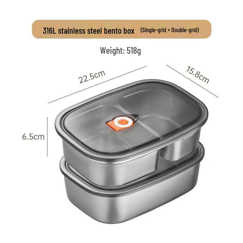

Shougu 316 Stainless Steel Microwave-Safe Divided Lunch Box