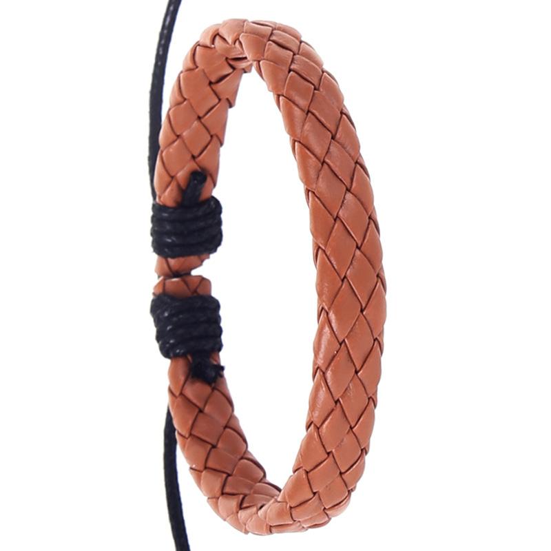 Fibbia Regolabile Stile Boho Braccialetto da Polso in Corda Intrecciata a Mano Braccialetto in Pelle Intrecciata Fatto a Mano Vintage Accessorio Quotidiano Casual