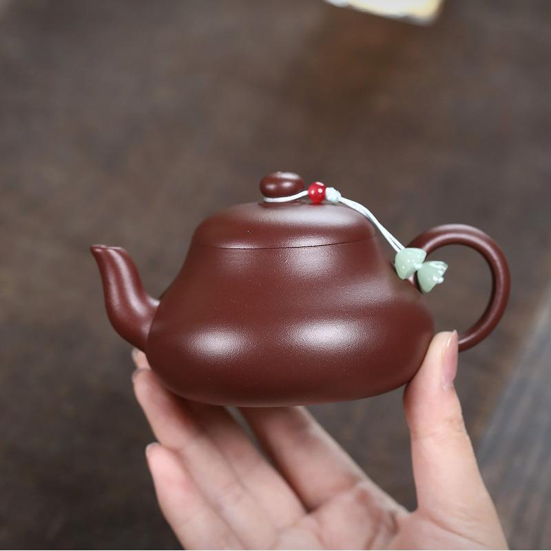 

170ml Vintage Yixing Purple Clay Teapots Handmade Pyriform Pot Raw Ore Di Cao Qing Mud Tea Brewing Kettle Zisha Teaset Tableware