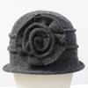 Elegant Flower Style Autumn Winter Girl's Cap Fedora Pure Wool Women's Hat