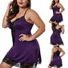 Intimo Abito Pizzo Taglia Forte Patchwork Scollo a V Camicia da Notte per Camera da Letto