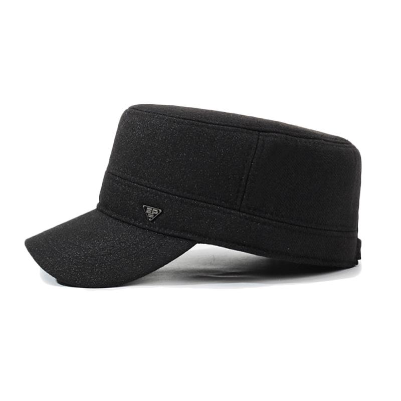 Hat Men's Winter Baseball Cap Middle-Aged and Elderly People's Cap Outdoor Sun Hat Flat Top Cap
