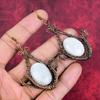 Rainbow moonstone earring copper wire wrapped earring handmade copper jewelry natural gemstone earrings wire weaving jewelry gifts for women