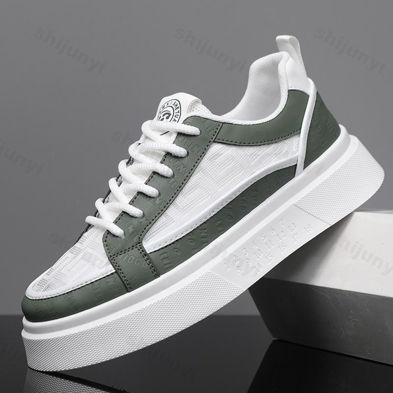 Men Shoes 2025 Breathable Sports Casual Board Shoes Student Outdoor Thick Sole Comfortable Anti Slip Lace Up Vulcanized Shoes