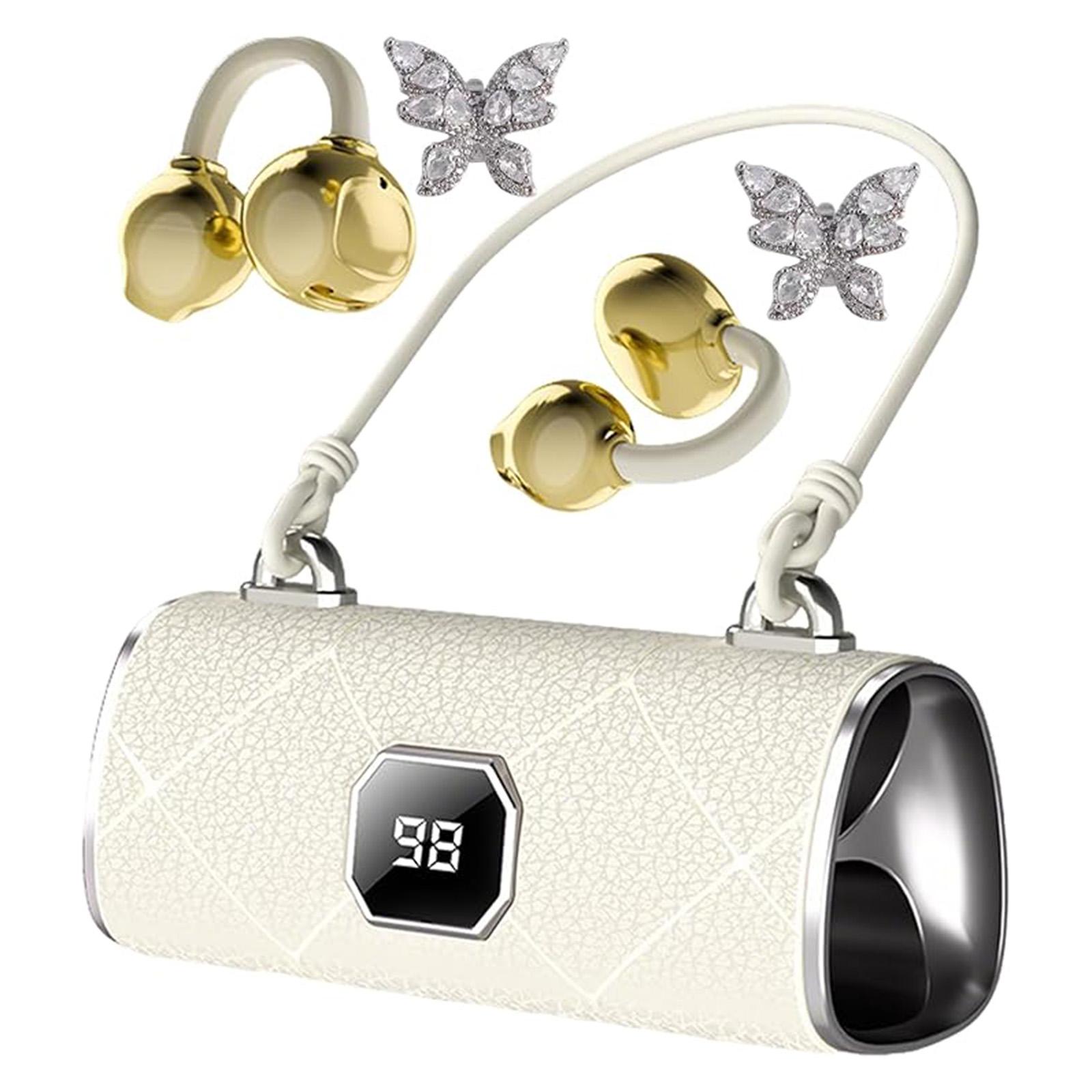 

BT5.4 Snug Fit Clip On Earbuds Handbag‑Style Mini Wireless Earbuds 30H Playtime Lightweight for Women Running Office Sport Gift China Mainland