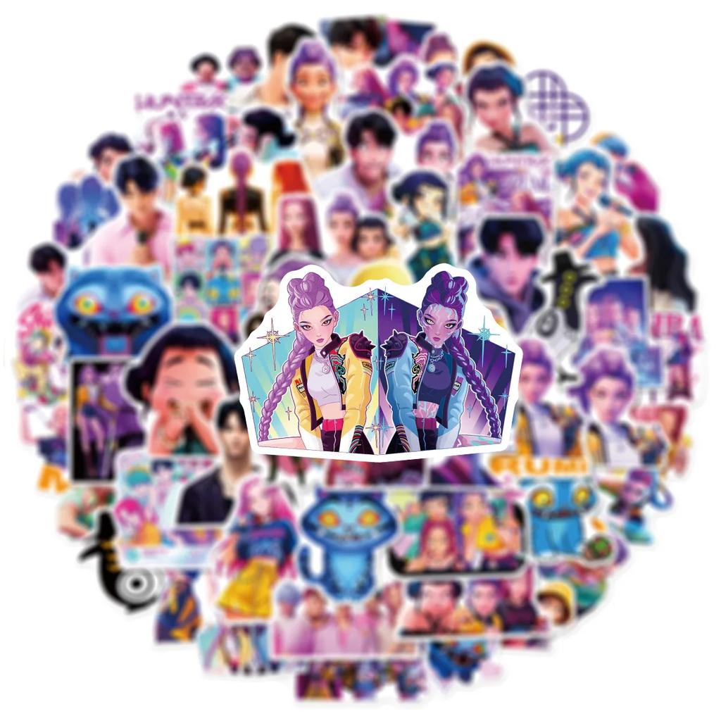 Cartoons Kpop Dämonenjäger DIY Cartoon Aufkleber Wasserdichte Dekoration Mono Skate Notizbuch Graffiti Spielzeug