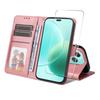 For Honor 400 Lite PU Leather Wallet Case ENKAY HAT PRINCE Phone Stand Cover with Tempered Glass