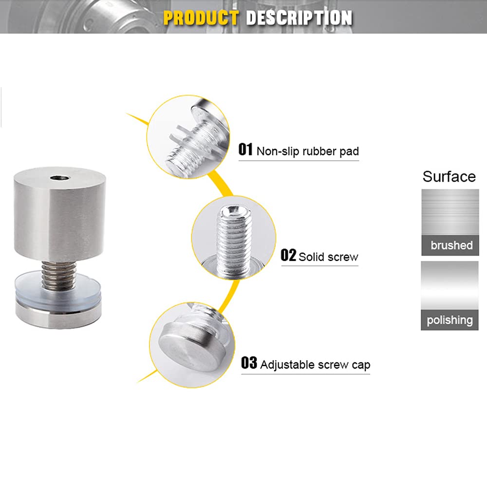 Acrylic Fixing Screws Wall Mounting, 12/16/19mm Stainless Steel Mounting Screws for Glass/Acrylic, Wall Mount Hardware 10-50 Pcs