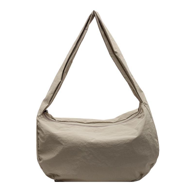 Canvas Bag Women's Dumpling Bag Solid Color Shoulder Bag Large Capacity Crossbody Bag