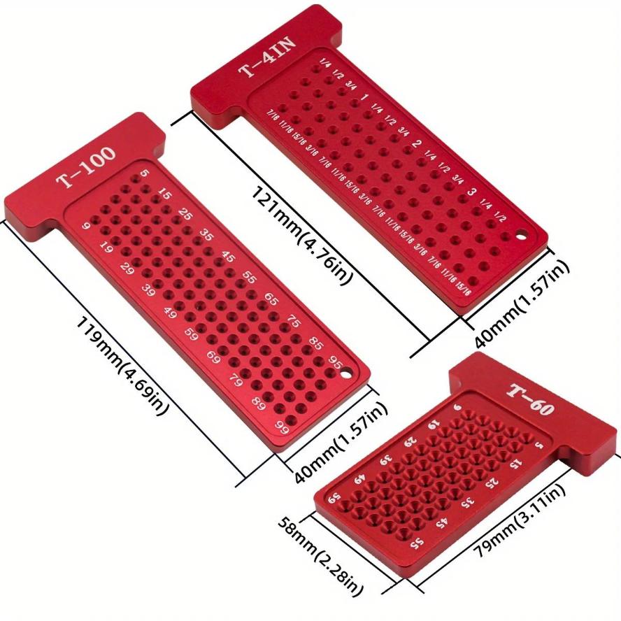 Woodworking Scribe Metric/Inch T-Square Hole Pocket Ruler Aluminum Line Drawing Gauge Carpenter Right Angle Protractor Layout