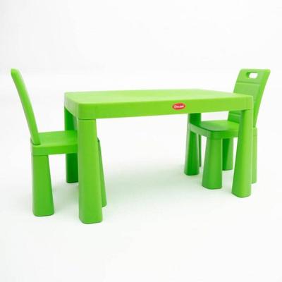 Children's table + 2 chairs plastic - light green
