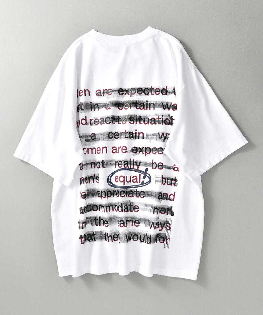 REEMNIK Lettering Print Oversized Round Short Sleeve T-Shirt [2 Colors]