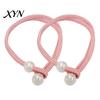 Easy Operate Curtain Fasteners 1 Pair Tiebacks for Drapes, Adjustable Rope Tie Backs, Faux Pearls Cord Buckle Holder Home Hotel Office Window Drapery