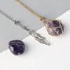 Handwoven Stainless Steel Mesh Necklace with Adjustable Chain and Natural Crystal Stone Cage