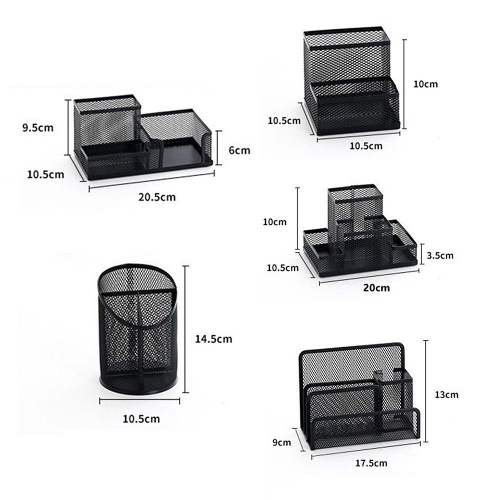Metal Mesh Pen Holder 2/3 Grids Desk Organizer Holder Creative Metal Storage Box  Pencil